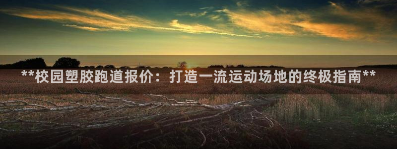 红足一1世皇冠：**校园塑胶跑道报价：打造一流运动场地的终极指南**